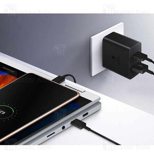 شارژر اصلی سوپر فست شارژ سامسونگ Samsung EP-TA220 Duo توان 35 وات دو شاخه UK